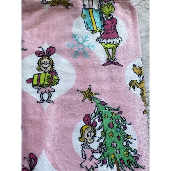 Dr. Seuss The Grinch  Max Cindy Lou Pink Throw Blanket Christmas 50 X 70" NEW - Picture 16 of 16